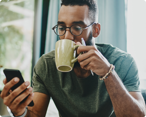 Man Drinking Coffee